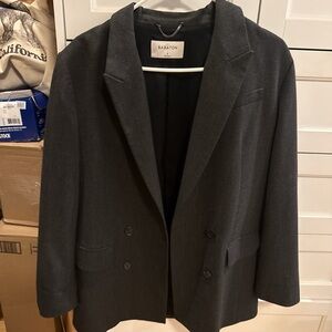 Aritzia Babaton  Black/Charcoal Gray Double-Breasted Blazer